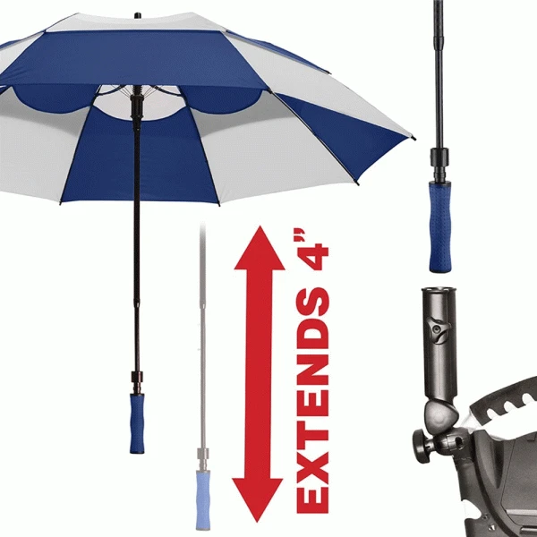 BAGBOY 62” VENTED DUAL CANOPY EXTENDING HANDLE GOLF UMBRELLA – BLUE 4 BAGBOY 62” VENTED DUAL CANOPY EXTENDING HANDLE GOLF UMBRELLA – BLUE - Image 2