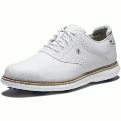 FOOTJOY FJ TRADITIONS 57903 GOLF SHOES – WHITE -Golf Pro Shop TRADIONS WHITE2 600x600 1