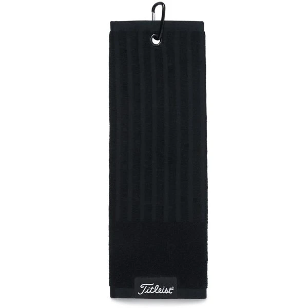 TITLEIST TRI-FOLD CART TOWEL – BLACK 3 TITLEIST TRI-FOLD CART TOWEL – BLACK