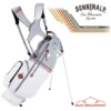 Sun Mountain 2023 Mid Stripe Stand Bag - White/Cadet/Brick -Golf Pro Shop sm23 mstr wcb1