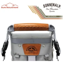 Sun Mountain 2023 Mid Stripe Stand Bag - White/Cadet/Brick -Golf Pro Shop sm23 mstr wcb4