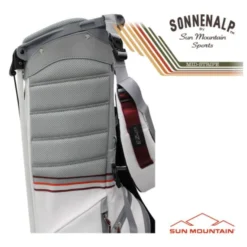 Sun Mountain 2023 Mid Stripe Stand Bag - White/Cadet/Brick -Golf Pro Shop sm23 mstr wcb5