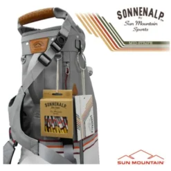 Sun Mountain 2023 Mid Stripe Stand Bag - White/Cadet/Brick -Golf Pro Shop sm23 mstr wcb7